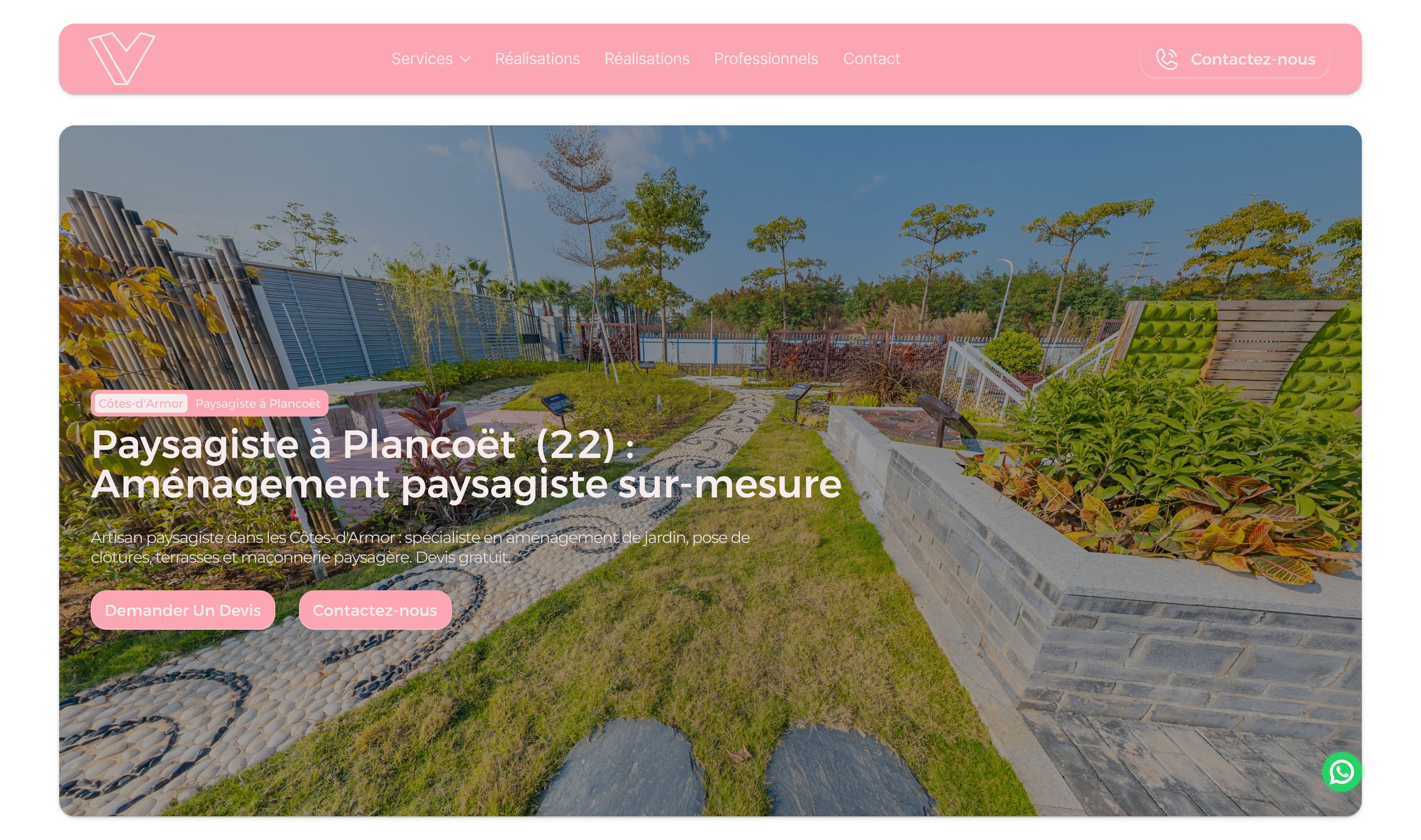 Aperçu du site Vernand & Fils